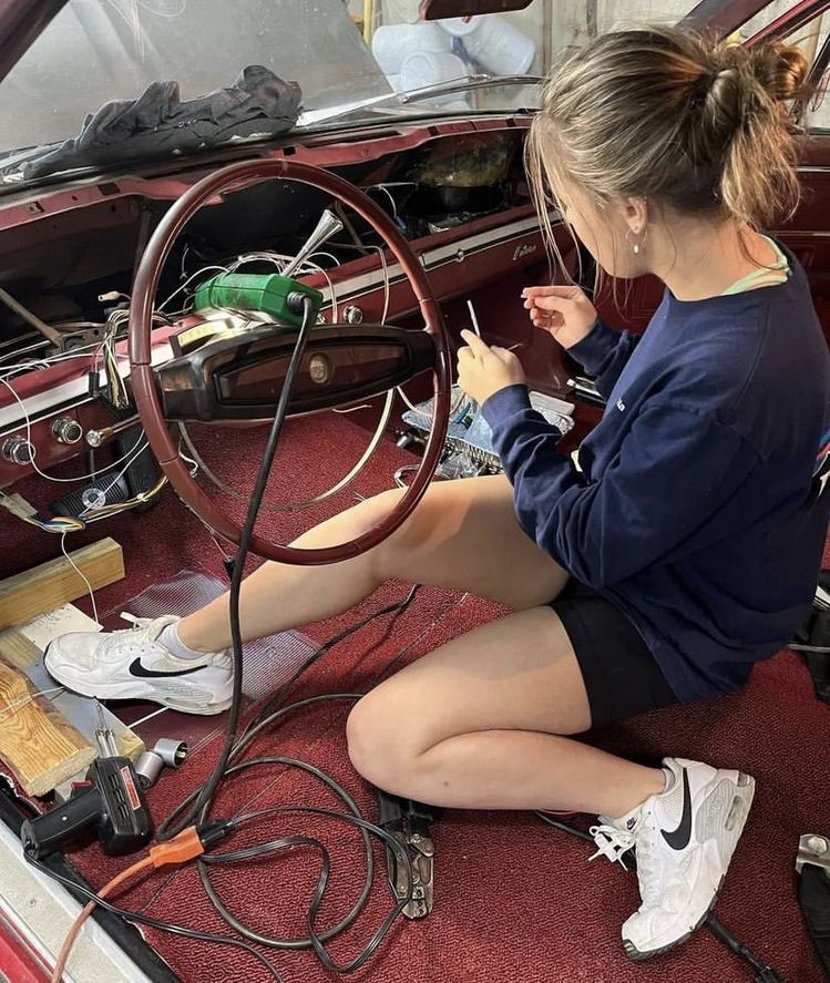 Classic vehicle restoration in progress